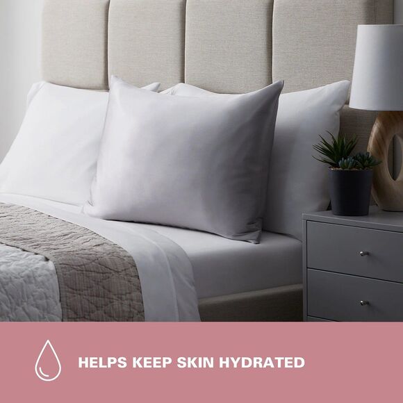 Silk Pillow Case Mulberry Silk Satin Pillow Sham Oeko-Tex Gray/Slvr Sz STD/Queen - Picture 3 of 10